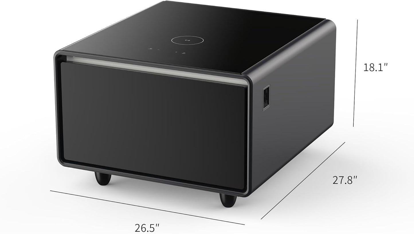✨Multifunctional Bedside Table Smart Side Table Mini Refrigerator with Wireless Charging Smart Furniture Home