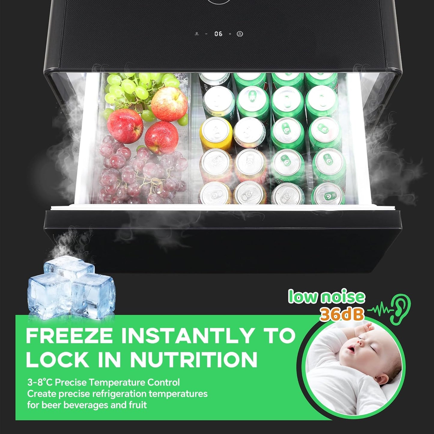 ✨Multifunctional Bedside Table Smart Side Table Mini Refrigerator with Wireless Charging Smart Furniture Home