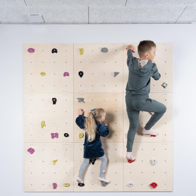 ✨Kids Indoor Climbing Wall Panel Kit🎈: Plywood Rock Climbing & kids toys🎨