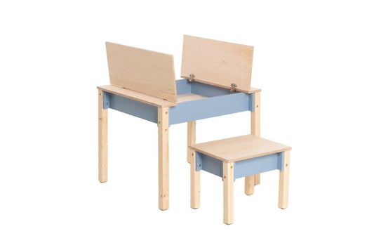 ✨Birch Plywood Kids Table and Chair🪑 Set: Space-Saving Storage & children's desk📖👦👧